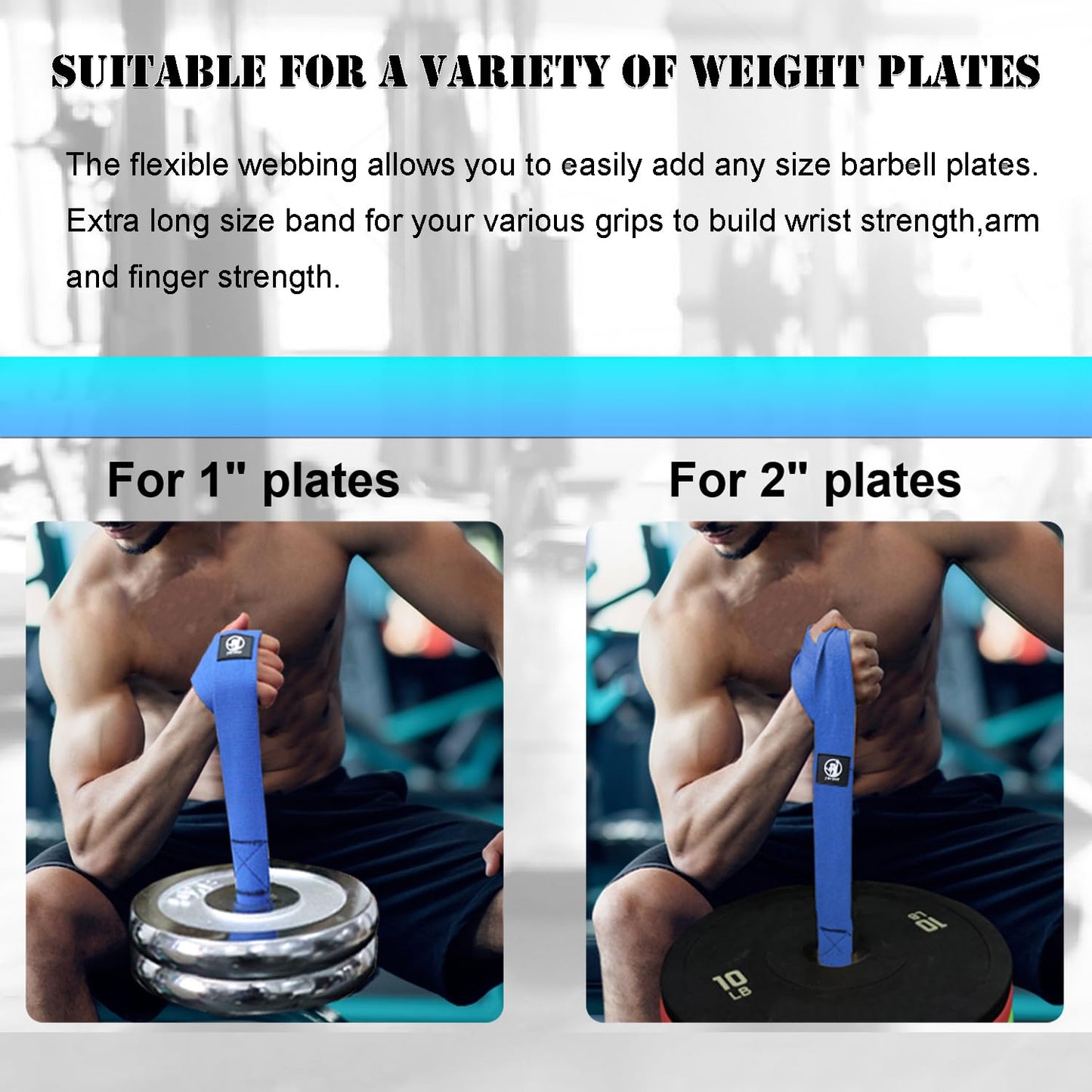 J Bryant Arm Wrestling Training Strap Belt Hand Grip- Ideal for Wrist, Forearm, and Biceps Workouts, Multifunctional Home Gym Fitness Equipment, Compatible with 1 inch and 2 inch Barbell Plates