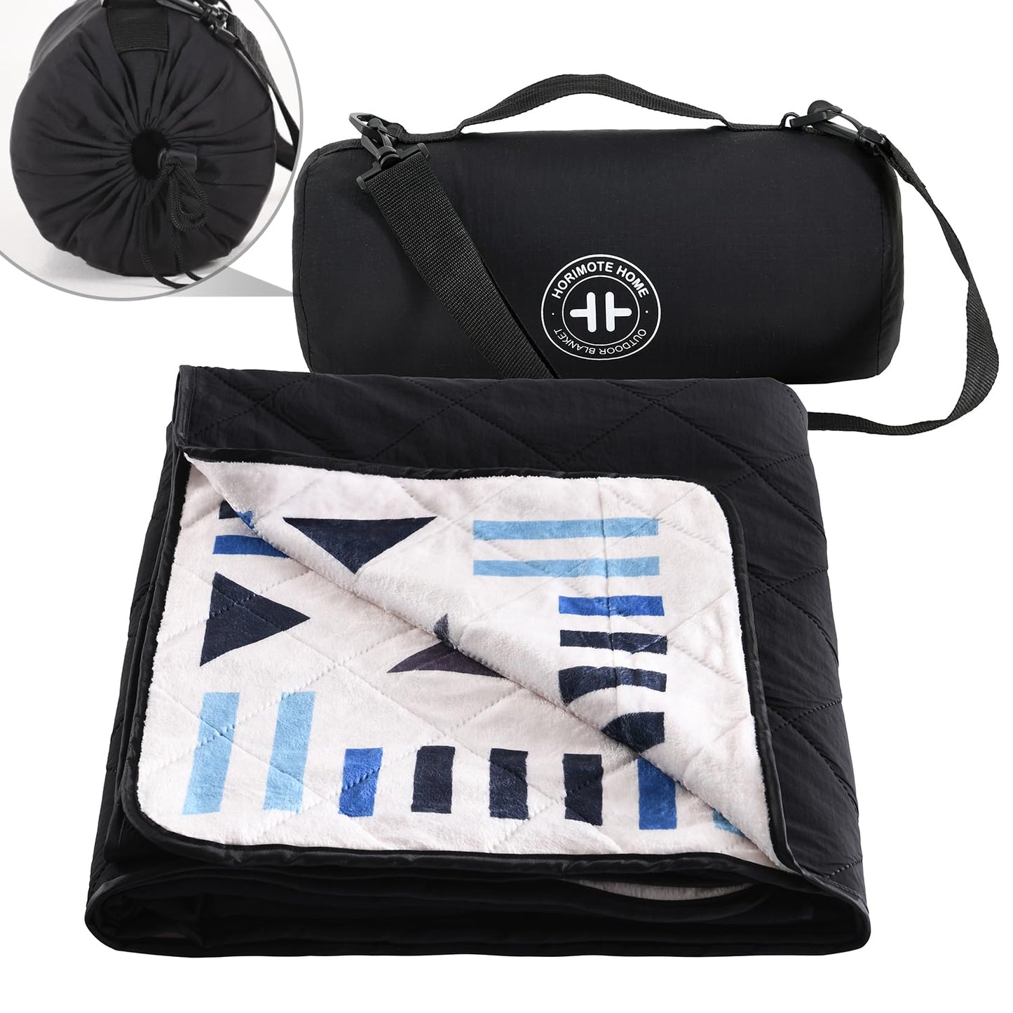 HORIMOTE HOME Outdoor Waterproof Camping Blanket, Extra Thick Flannel Fleece Warm for Cold Weather, Windproof Aztec Blankets Foldable for Stadium Picnic Dog Pet Car (Aztec)