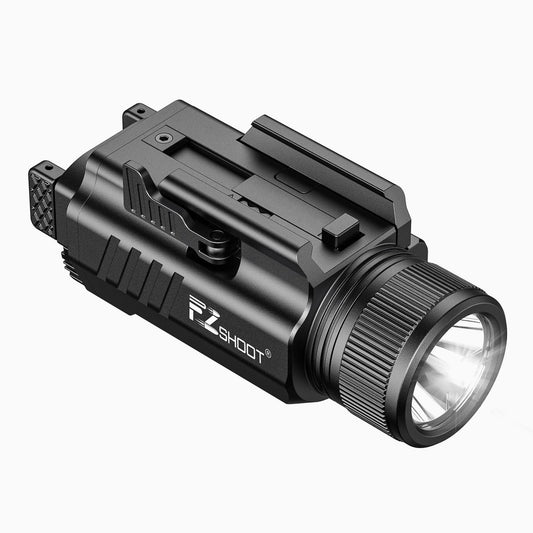 EZshoot 2000 Lumen Pistol Light with Quick Release, Magnetic Rechargeable Pistol Flashlight with Adjustable Slide Rail, Picatinny Flashlight with Strobe Mode for Home Defense, Hunting