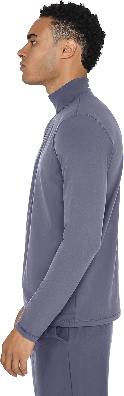 90 Degree By Reflex Soft Half Zip Pullover Long Sleeve Workout Running Shirt for Men