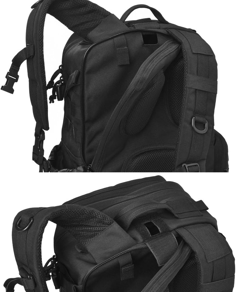 REEBOW GEAR Military Tactical Backpack Army Assault Pack Molle Bug Bag Backpacks Rucksack for Outdoor Sport Travel Hiking Camping Daypack Black