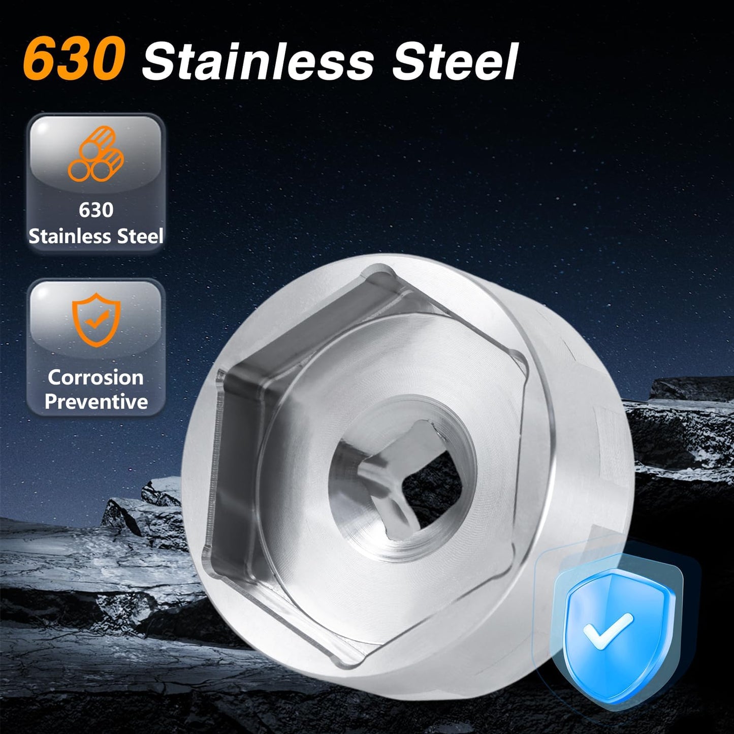 EVRBUL 1-3/8" Motorcycle Front Fork Cap Nut Socket Tool, 35mm 6 Hex Flat Socket Compatible with Harley Sportster Big Twin Motorcycle