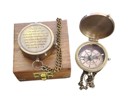 Trust in The Lord -Proverbs 3: 5-6 Quote Engraved Compass, Gifts Compass, 2025 Graduation Day Gifts- Baptism Gifts Compasses for Women Mens Boy Girls, Inspirational Christian Religious Gifts