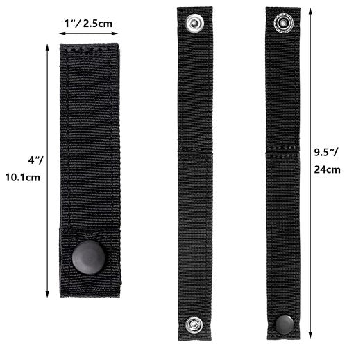 Molle Straps with Snaps 4 inch, Tactical Mod Strap Molle Webbing Straps, Military Backpack Molle Accessories Snap Strap,Outdoor Bag Nylon Thumb Molle Connectors Black/Army Green/Coyote (4, Black)