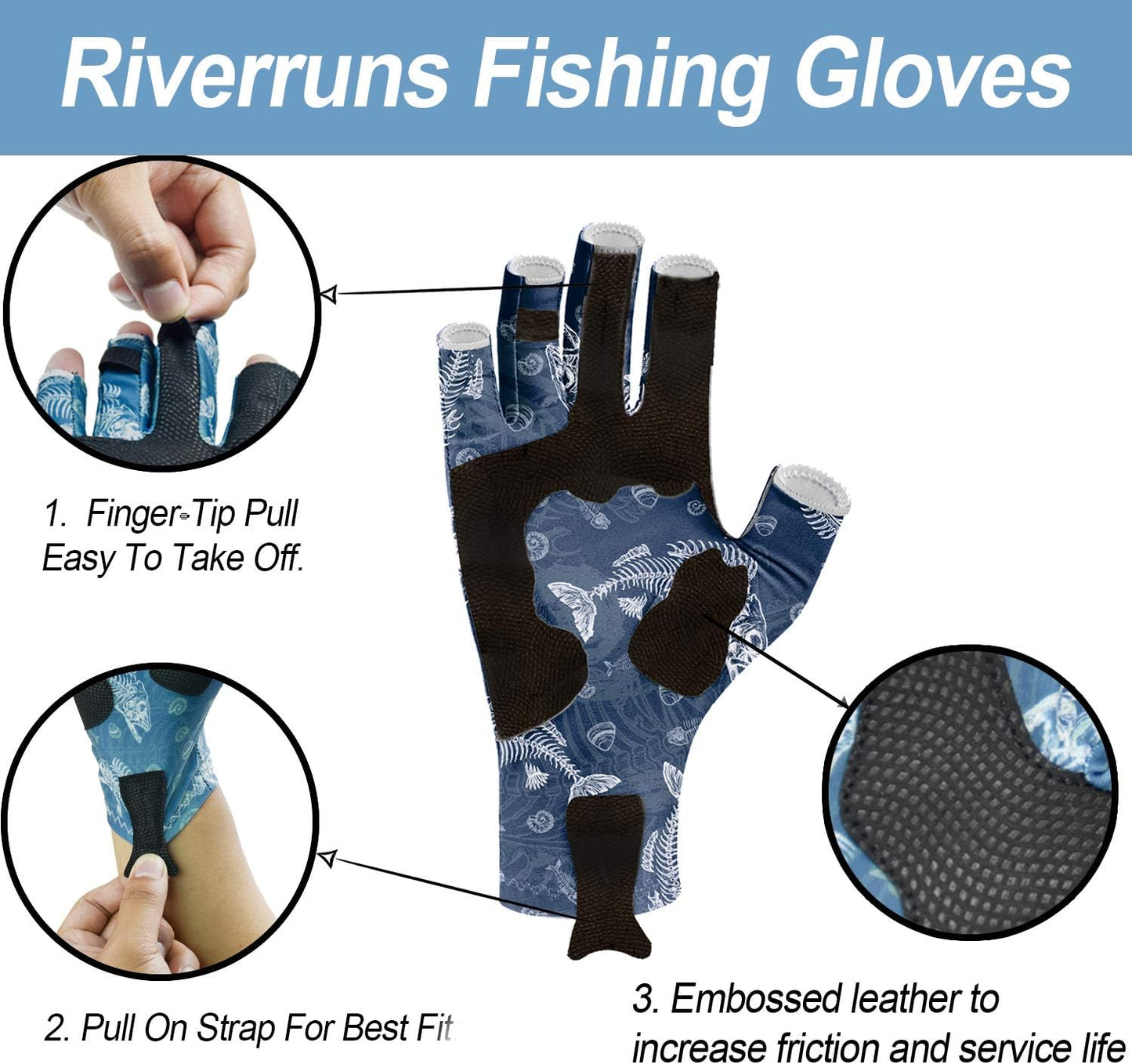 UPF 50+ Fishing Gloves | UV Protection for Men & Women | Outdoor Activities
