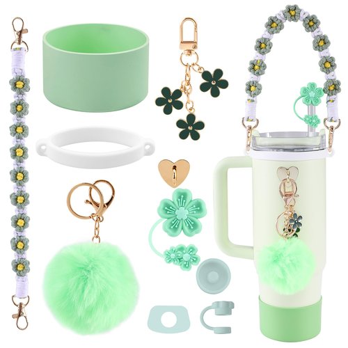 SPEDOL Stanley Cup Accessories 40oz: Straw Cover Boot Strap for Tumbler Accessories (Green)