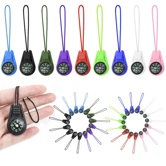30PCS Mini Compass for Kids Hiking,Compass Keychain, Multi-Color Outdoor Camping Hiking Pocket for Lanyard Boy Scout Party Favor Toy Set,Survival Kits Watchband Bracelet Necklace Keychain