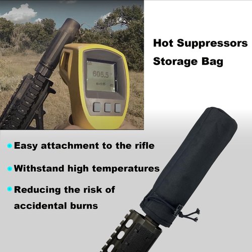 Dasiyoki 9 Inch Heat Resistant Suppressor Cover Sleeve Burn Proof Hot Suppressor Pouch Transport Bag for Deer/Duck Hunting Gear