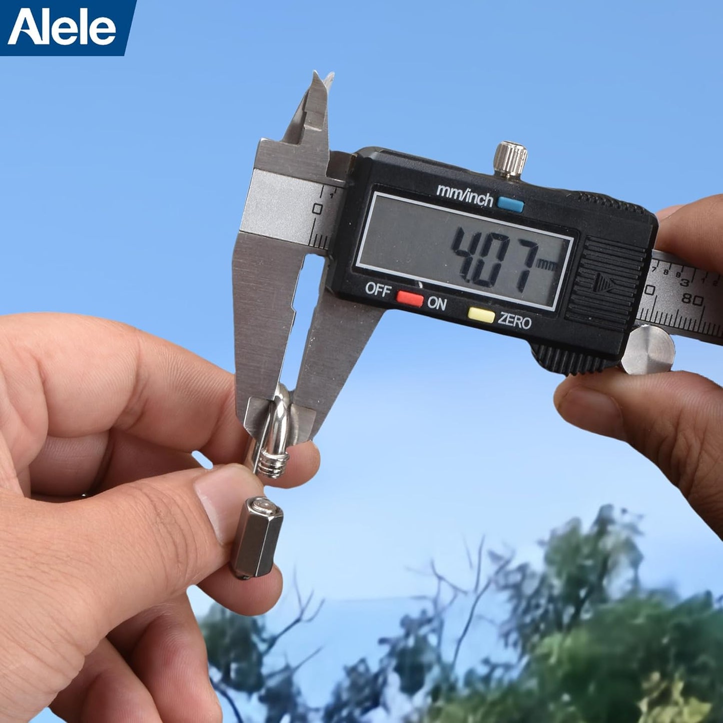 Alele D-Shape Locking Carabiner M4 Stainless Steel Quick Link Chain Connector Keychain Ring Buckle 10 Pack