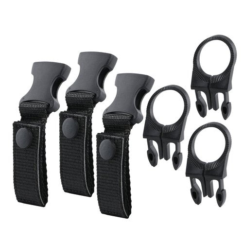 Bottle Hanging Buckle Clip Outdoor EDC Tactical Nylon Webbing Strap Holder Quickdraw Carabiner Carrier Belt for Hiking, Pack of 3
