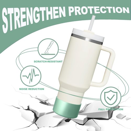 Protective Silicone Boot with Metallic Matte Luster, Compatible with Stanley/Simple Modern 20-40oz Hydro Flask Water Bottle 12-24oz and More Tumblers with 2.8-3in Bottom Anti-Slip Sleeve Cover