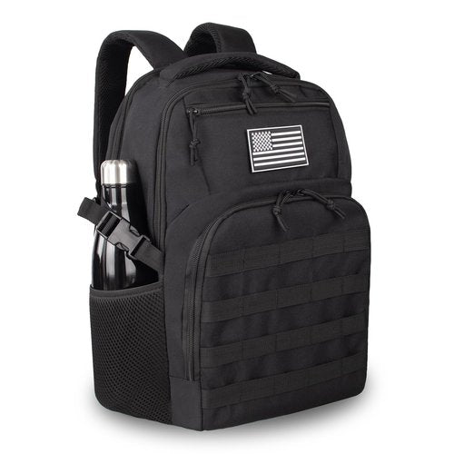 TBNBO Military Tactical Backpack for Travel Hiking,Black Backpack for Men with Bottle Holder, 30L Small Laptop Backpack for Work, Men's Assault Bag Back Pack