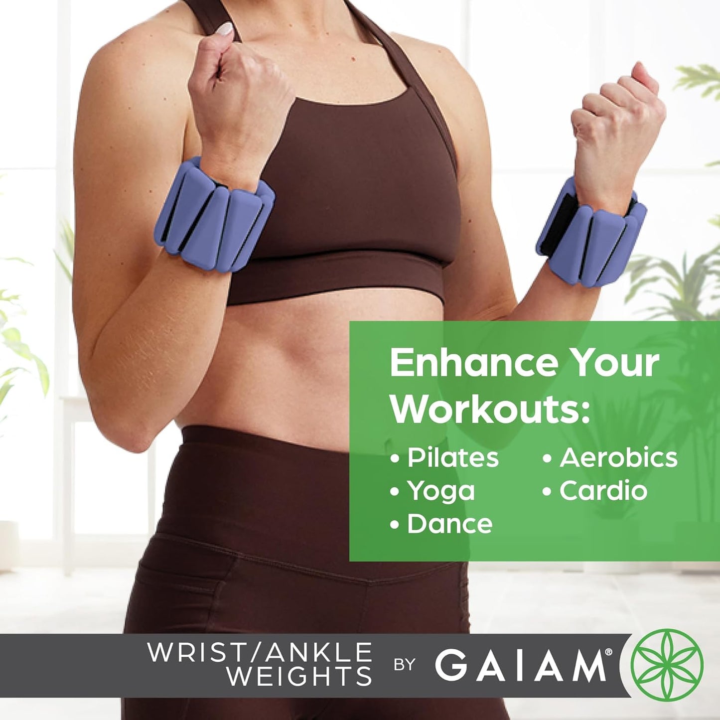 Gaiam Wrist and Ankle Weights, Wearable Bracelet to Strengthen