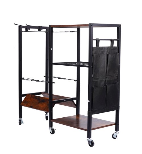 NAICKUC Fishing Rod Holders for Garage, Pole Holders with Wheels for 12-Rods, Fishing Rod Rack with 3 Tier Storage Organizer, Fishing Gear Equipment Organizer Cart, Ideal Gifts for Men Dad