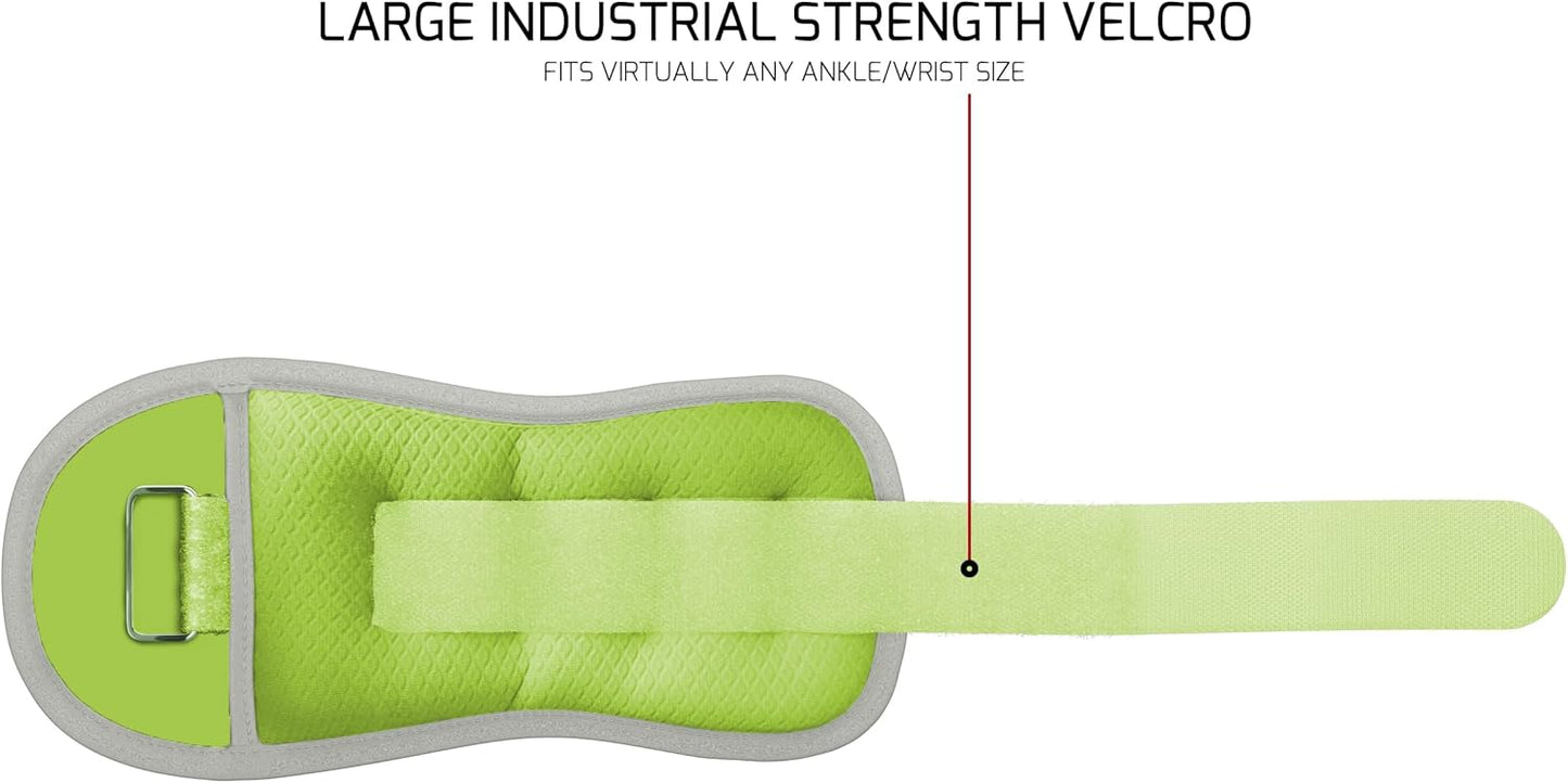Ankle/Wrist Weights (1 Pair) for Women, Men and Kids - Fully Adjustable Weight for Arm, Hand & Leg - Best for Walking, Jogging, Gymnastics, Aerobics - 1 Year Warranty