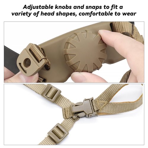 Yzpacc Tactical High Cut Helmet Chin Strap Adjustable Dial 4 Points Suspension System with Bolts and Screws for Tactical HL-31/HL-32 Fast MICH Bump Helmet Accessory