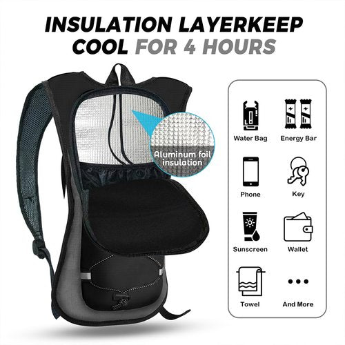 CKE Hydration Backpack with 2L Hydration Bladder Camelback Water Backpack for Men Women Kids for Hiking Running Cycling Biking Ski Camping