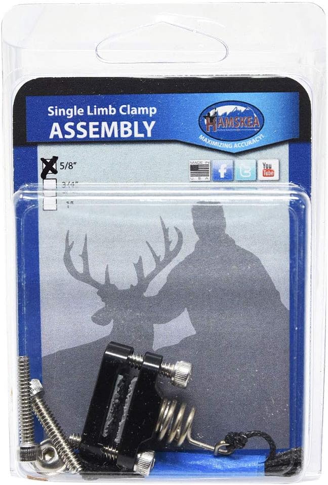 HAMSKEA ARCHERY SOLUTIONS 1", 3/4" & 5/8" Limb Clamp Assembly Kits for Arrow Rests