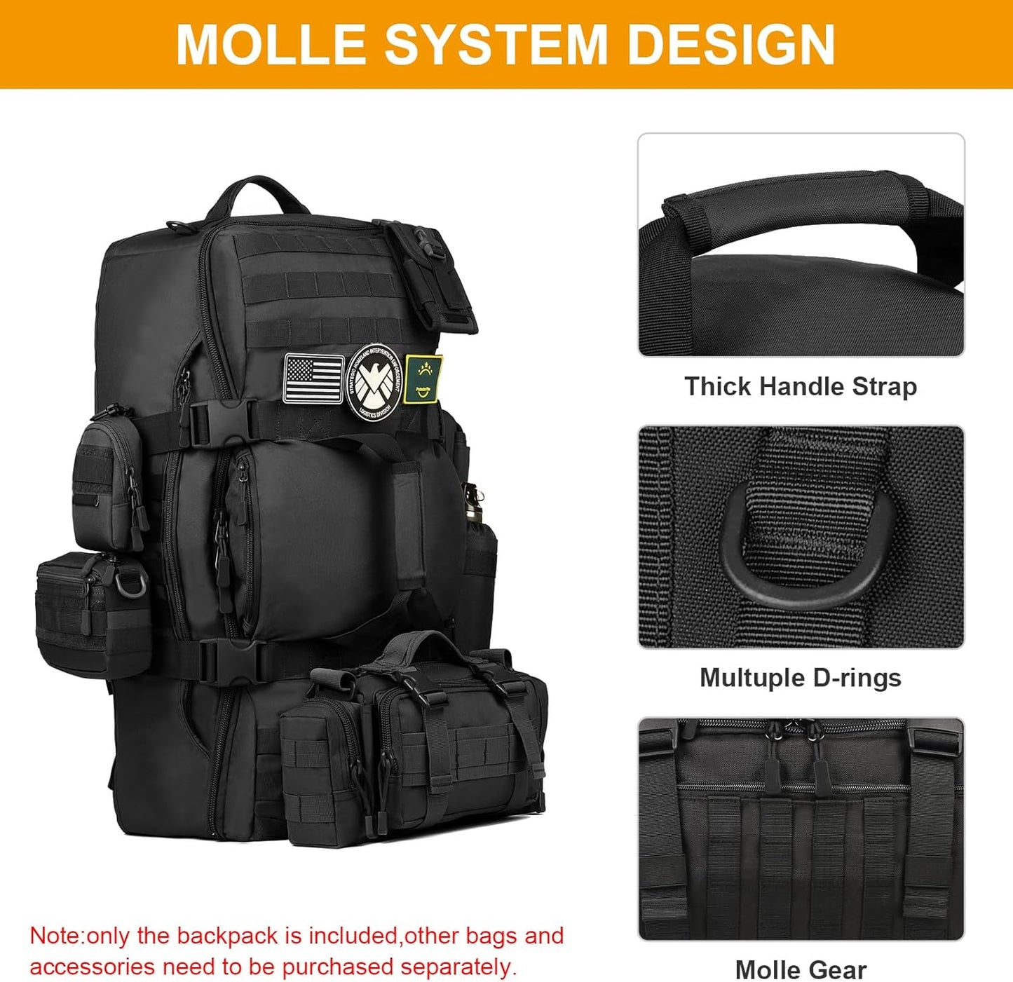 60L Tactical Military Backpack - Outdoor Assault Pack for Hunting, Camping & Travel