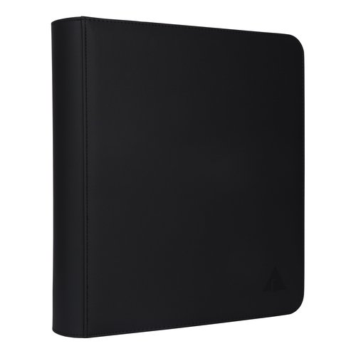 Rayvol Trading Card Binder, 9 Pocket Fit 1404 Cards - Metal D-Ring Card Holder with 78 Double-Sided Clear Pages, Top-Loading Collectors Album -Black