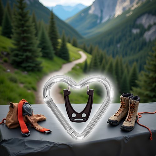 Heart Shaped Carabiner Clip Aluminum Alloy Keychain Clip Spring Hook Camping Backpack Clips Heavy Duty Carabiner Wristlet Keychain Keychain Clip,Accessory and Keychain Carabiners (Silver)