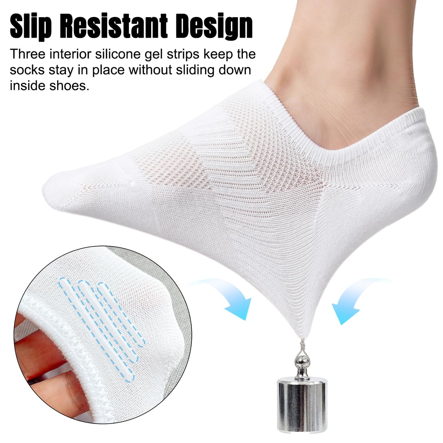 Horuru No Show Socks Womens for Canvas Sneakers,Invisible Athletic Low Cut Ankle Socks for Running Gym 6 Pairs