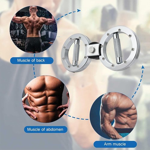 EILISON Rotating Burn Machine 12 LB, Rotating Arm Machine 360 Degree Rotating Grips, Multifunctional Spinning Burn Rotator Machine for Forearm Trainer, Boxing, Workouts (Silver)