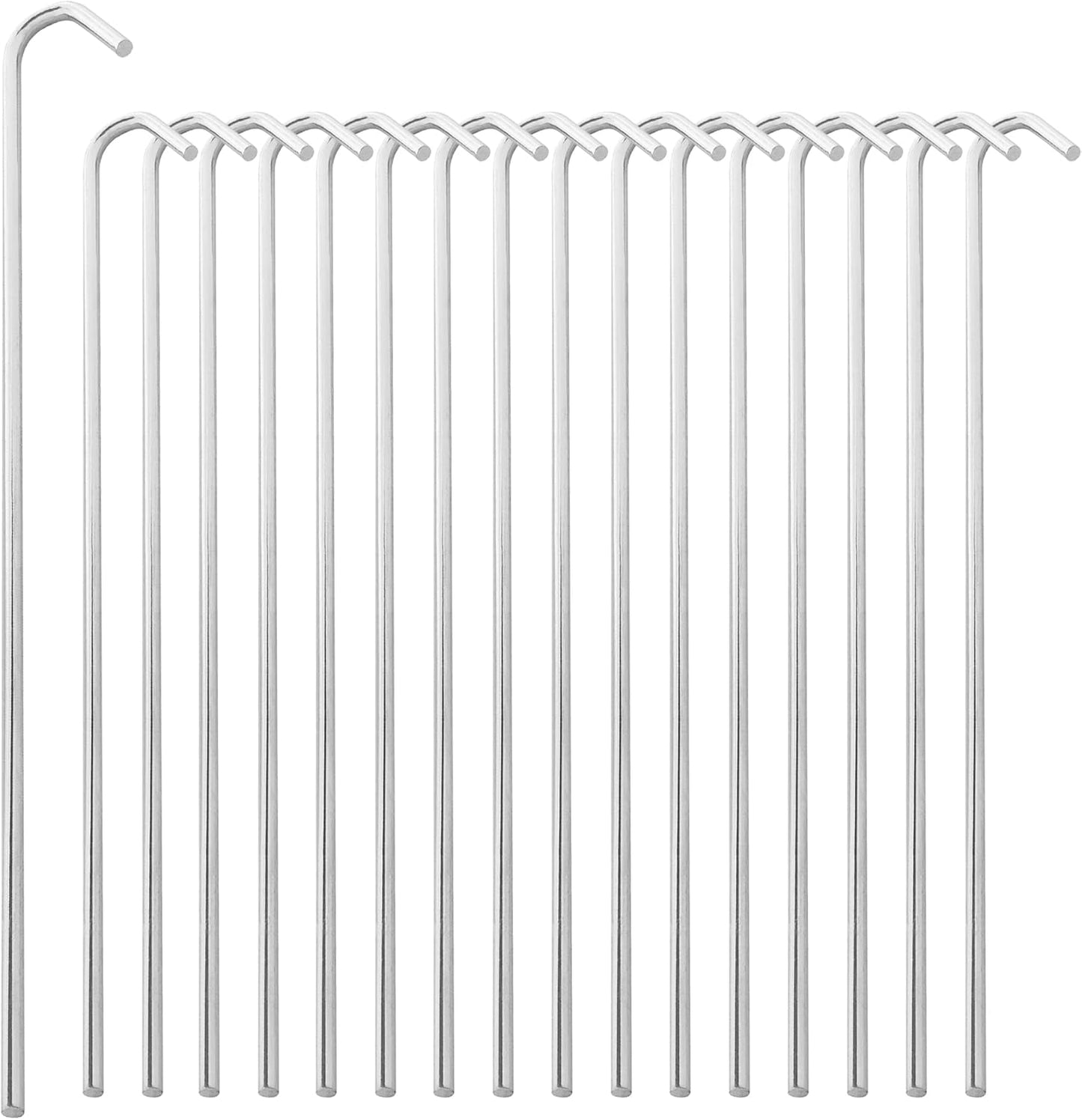 Super Z Outlet 9" Galvanized Non-Rust Anchoring Tent Stakes Pegs for Outdoor Camping, Soil Patio Gardening, Canopies, Landscaping Trim (20)