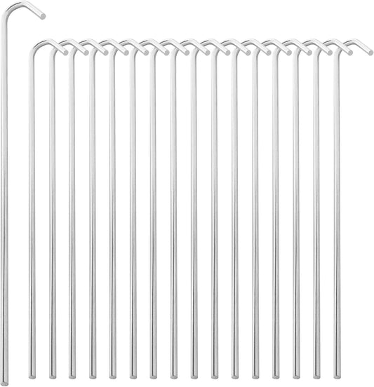 Super Z Outlet 9" Galvanized Non-Rust Anchoring Tent Stakes Pegs for Outdoor Camping, Soil Patio Gardening, Canopies, Landscaping Trim (20)