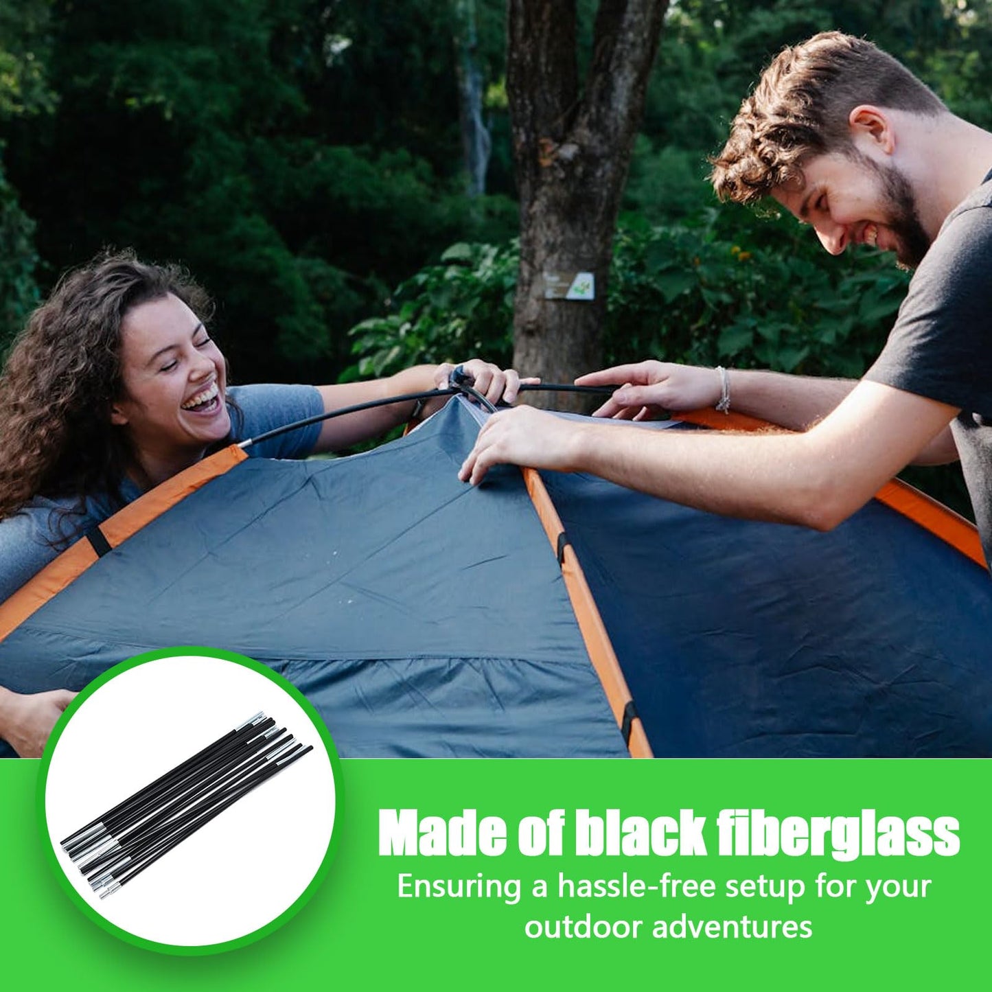 2PCSX20Feet Length，Tent Pole,Kids Tent Replacement Poles for Kids Tent ， 9.5mm ，Hiking and Camping Tarp，Suitable for All Kinds of Outdoor Camping Tent；15 Poles Included； (2PCSX20Feet Length)