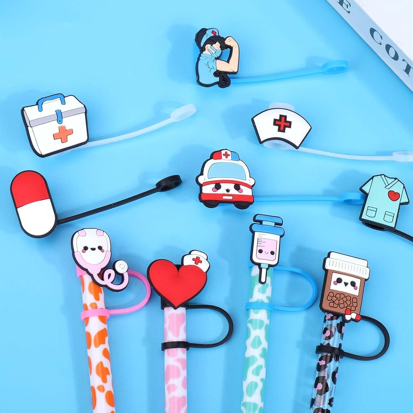 6 Pack Straw Covers Cap for Stanley Cup, Stanley Straw Caps Compatible with 40 oz Stanley Tumbler, Reusable Silicone Dust-Proof Straw Tips for Stanley Jug Drinking Straws Plug