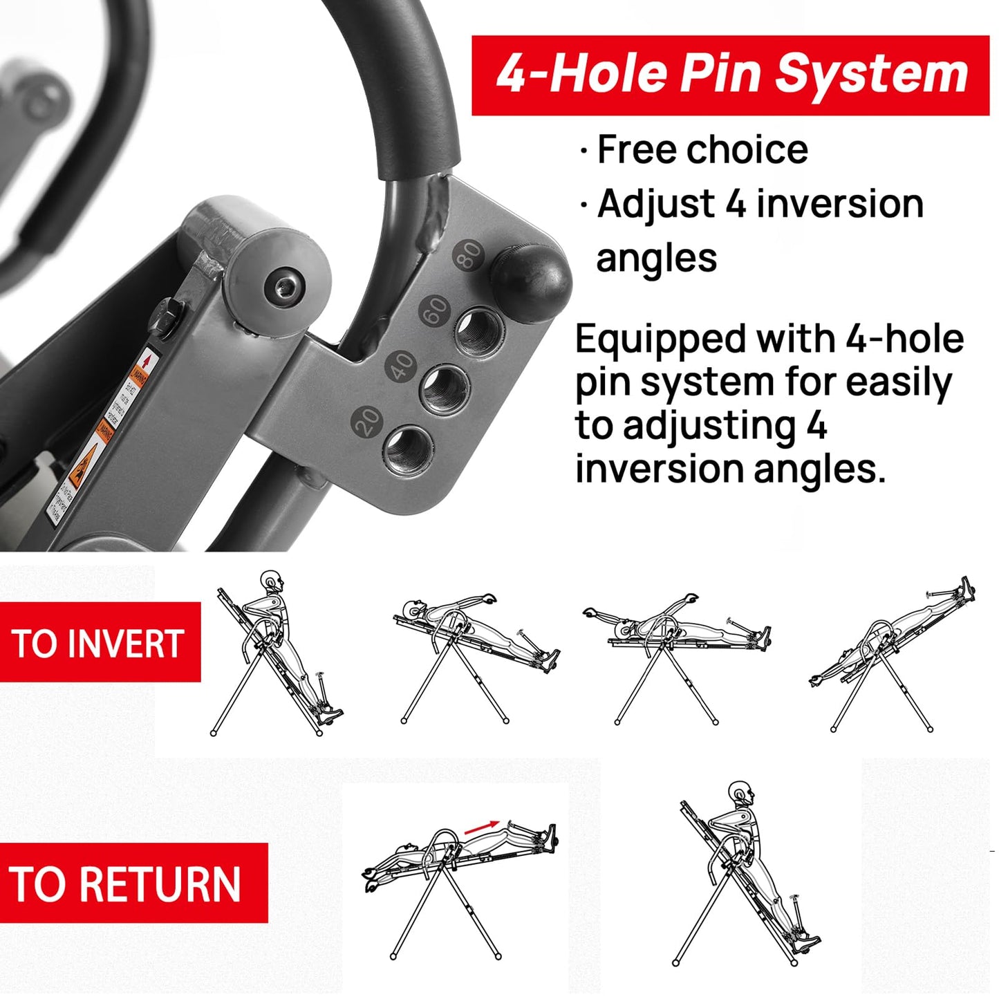 HYTY Massage Inversion Table for Back Pain Relief - Back Stretcher Machine with Adjustable Headrest, Foldable Design, Back Inverter/Strength Training, 300 Lbs Capacity