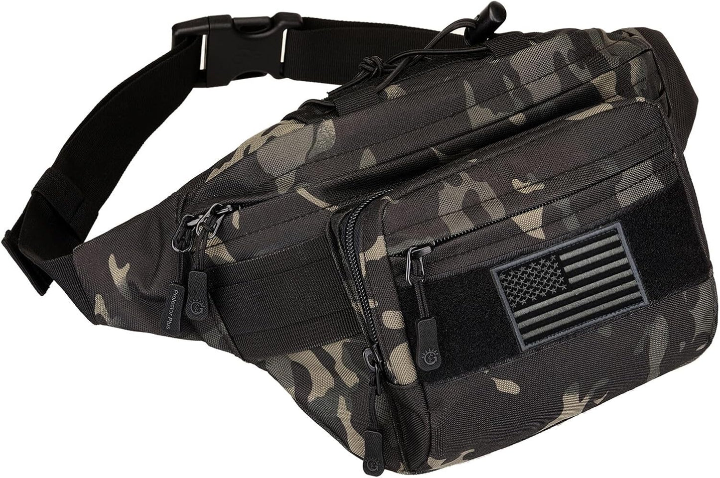 ArcEnCiel Tactical Fanny Pack for Men Waist Bag Military Hip Belt Outdoor Hiking Fishing Bumbag with Patch