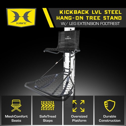 Hawk Steel Hang-On Adjustable Hunting Game Deer Tree Stand