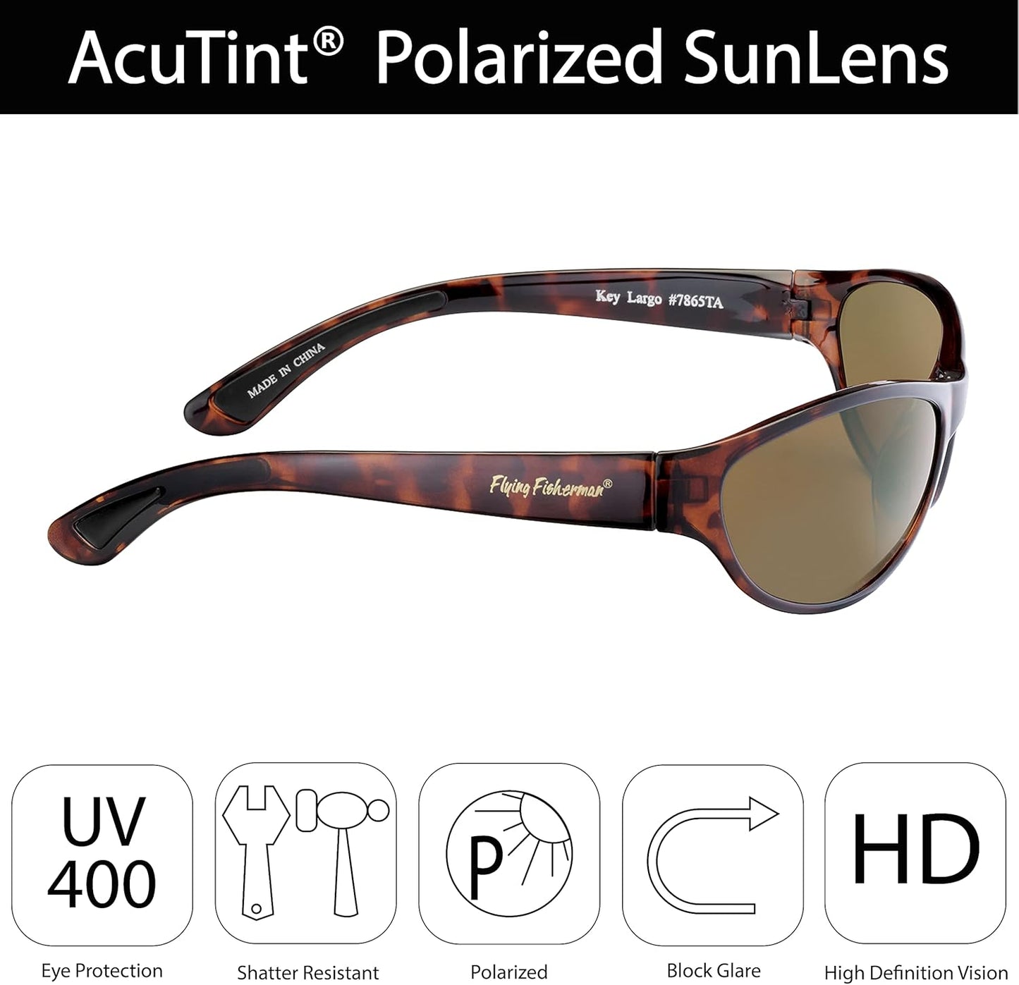 Flying Fisherman Key Largo Polarized Sunglasses with AcuTint UV Blocker for Fishing and Outdoor Sports