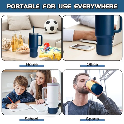 WUQID Silicone Boot Sleeve Compatible with Hydro Flask Travel Tumbler with Handle 32oz&40oz and 12-24oz Hydroflask bottle & Stanley 20 30 40oz Tumbler, Fit 2.83-2.95in Bottom, Anti-Slip Bottle Cover