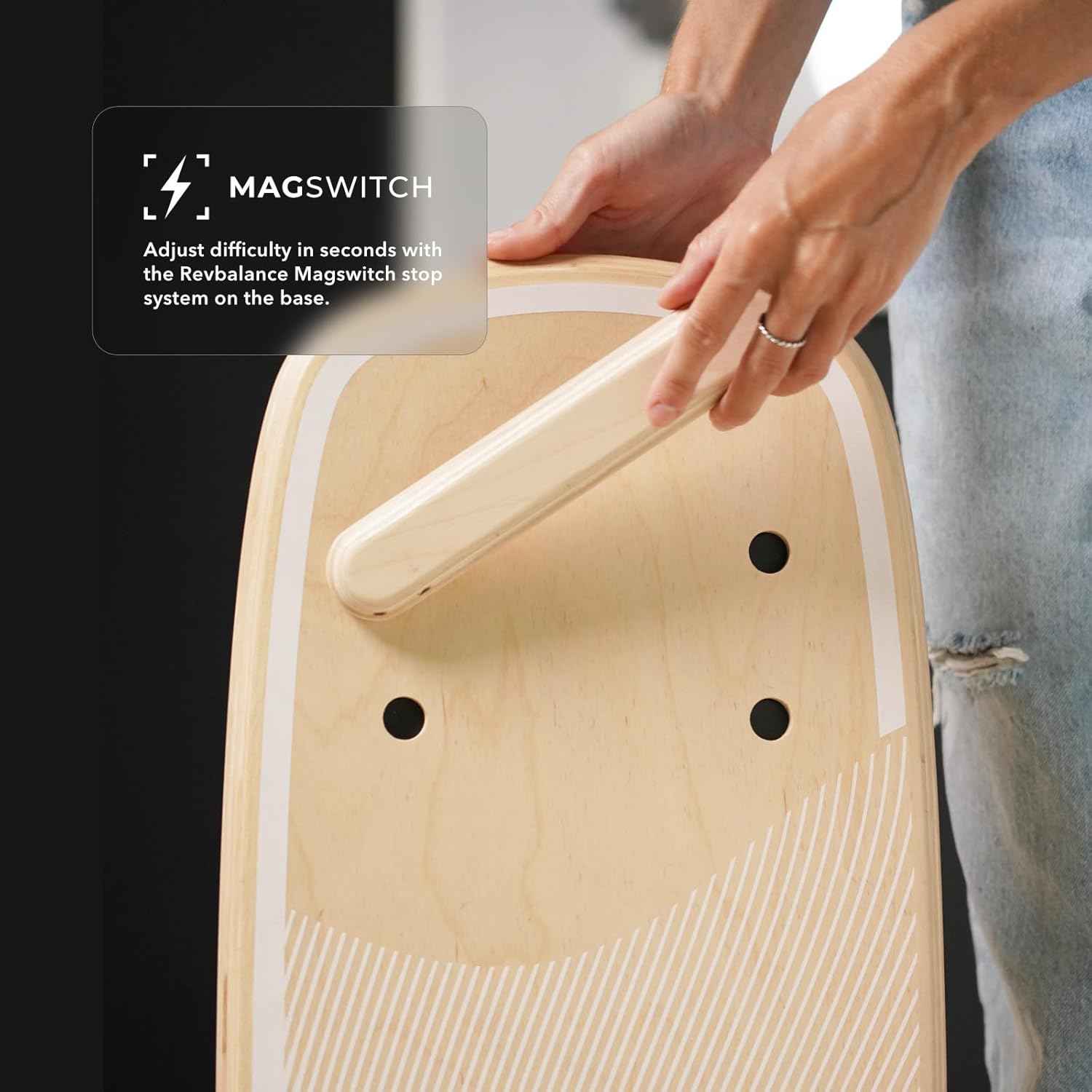 Revbalance 101 v2 Balance Board Trainer - Eco-Friendly Sports Equipment (White)