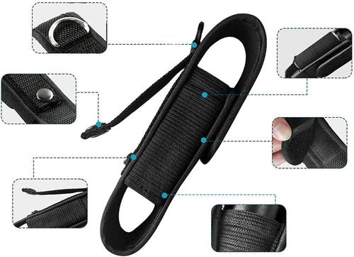 Sewzig 2-Pack Nylon Flashlight Holster for Duty Belt, Adjustable Small Heavy Flashlight Holder Carry Case for 4.3"-5.5" High Flashlight, Tactical Flashlight with Stretch Capability (5.5")