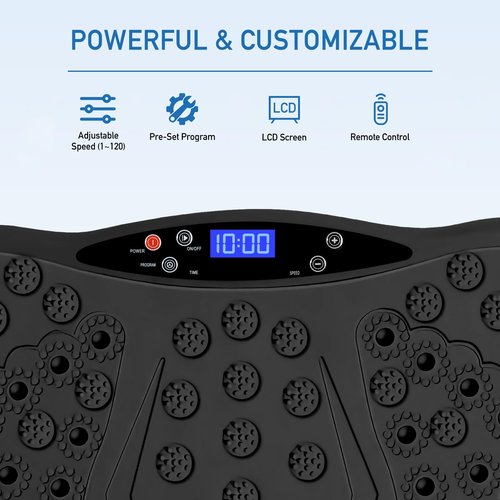 Vibration Plate Exercise Machine with Remote Control, Vibration Platform, Whole Body Workout Machine, Fitness Machine, Foots Massage, Pain Relief, Home Office