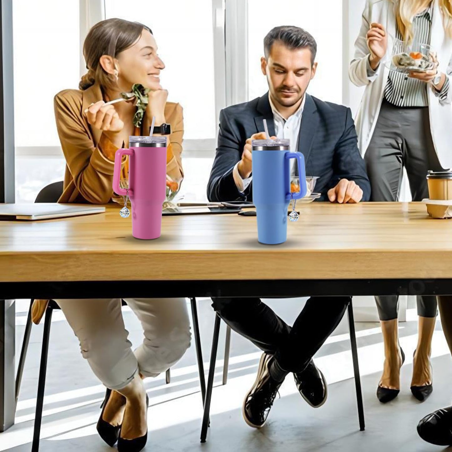 AMZXHCQ Stanley Cup Charms, Cup Pendant Decoration, for Personalized Stanley Cup Handle Charm, Crystal Ball Shape 2PCS.