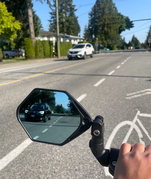 Hafny NEW Bar End E-Bike Mirror, Large Surface Handlebar Bike Mirror, HD Automotive Grade Glass Bicycle Mirror, Safe Blast-Resistance Cycling Mirror (HF-M904-FR08) (Anti-glare Blue Glass)