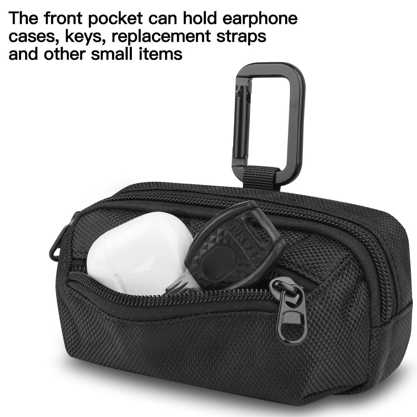 Xxerciz Carrying Case Compatible with Garmin Heart Rate Monitor Chest Strap, Nylon Sport Storage Bag with Carabiner Protective Pouch for Outdoor Running Sports Gym (Only Case)