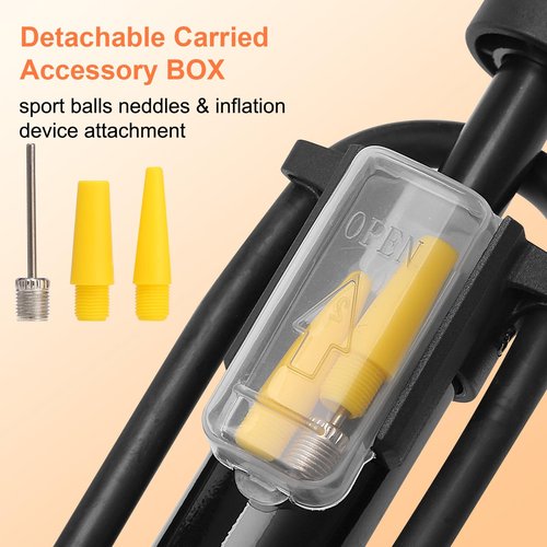 Veltuno Bike Pump,High Pressure,Floor Bicycle Tire Pump with Boost Device Compatible with Presta and Schrader Valve, for Bicycle, Balls, Scooter, etc.…