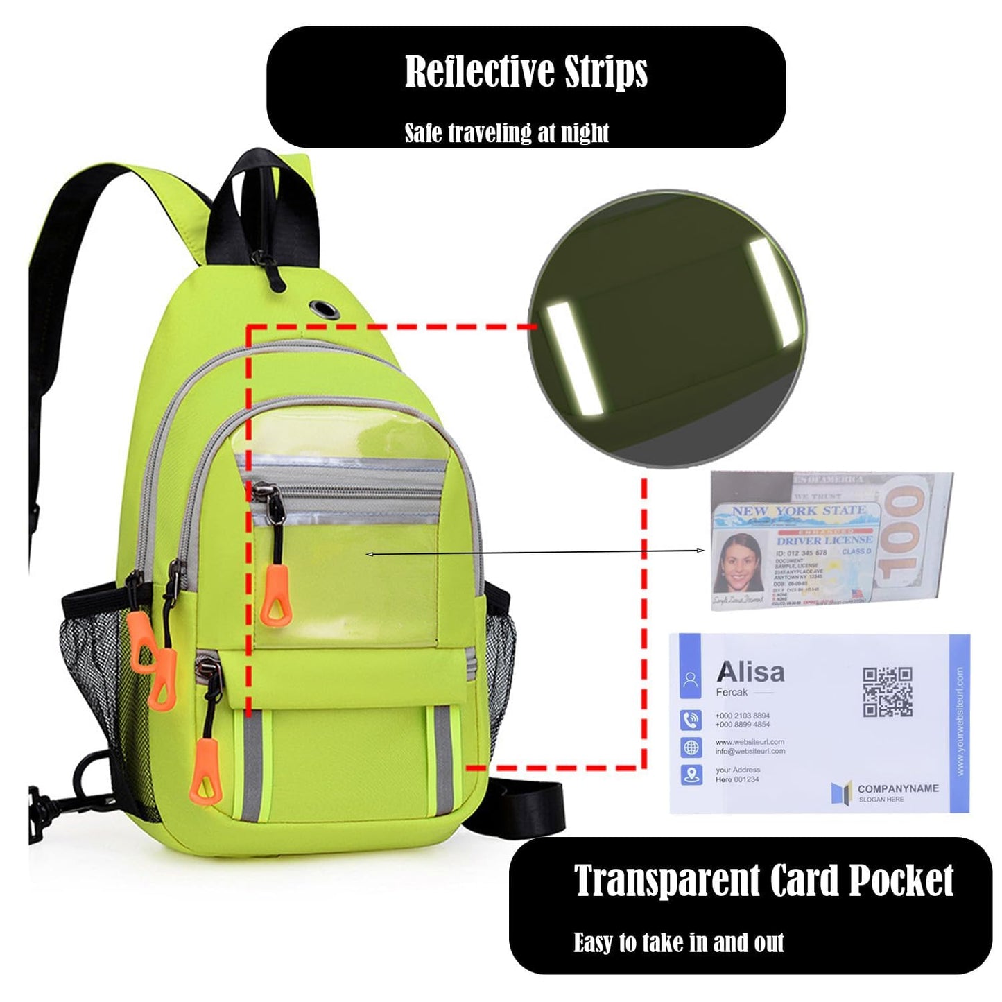 JENAGREEN Waterproof Sling Backpack Crossbody Shoulder Bag for Women Men, Crossbody Bag Casual Daypack Travel Hiking Adjustable Chest Bag