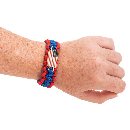 Desert Cactus United States of America Flag Paracord Bracelet USA - Adjustable Size (Paracord)
