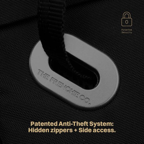 The Frenchie Co. - Anti-Theft Speed Backpack - Slim Minimalist Design - Hidden Zippers and Cut-Resistant Ballistic Nylon Construction - Secure Travel and Everyday Carry