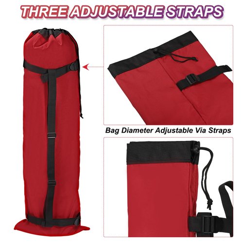 PATIKIL 47 Inch Camp Chair Replacement Bag, Foldable Camping Chair Bag 900D Oxford Large Mouth Carry Bag with Adjustable Shoulder Strap & Side Pocket for Outdoor Camping, Red