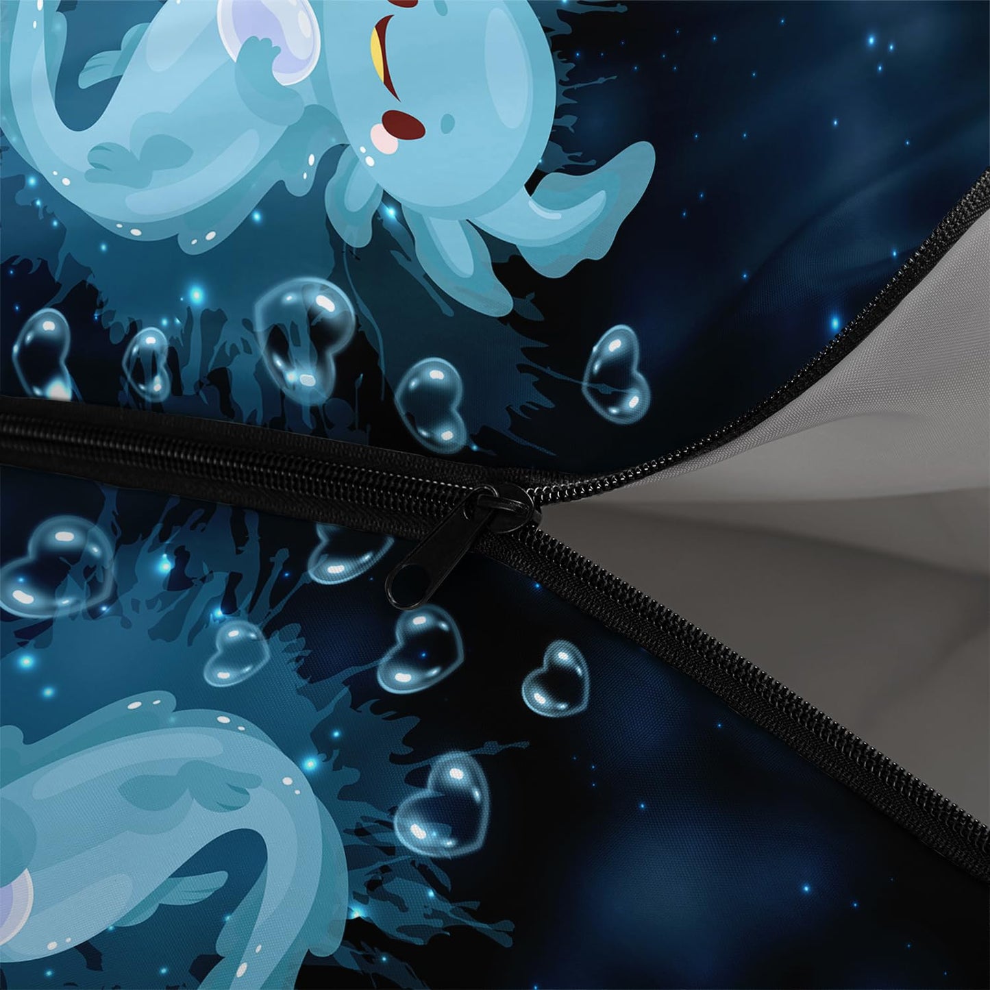 HOSIMA Blue Theme Kids Sleeping Bag Suitable for All Seasons,Dream Axolotl Compact Sleeping Bag for Camping Essentials,0 Degree Sleeping Bags for Adults is Suitable for Outdoor Hiking.