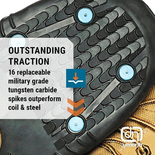 Due North Industrial Ice Cleats for Men & Women - 16-Spike Traction Aids for Snow & Ice