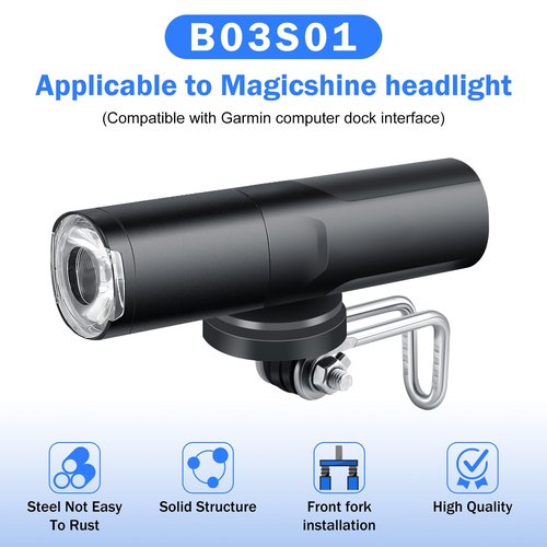 Center Fork Bicycle Headlight Bracket Clamp Accessories for Outdoor Cycling, B03S01